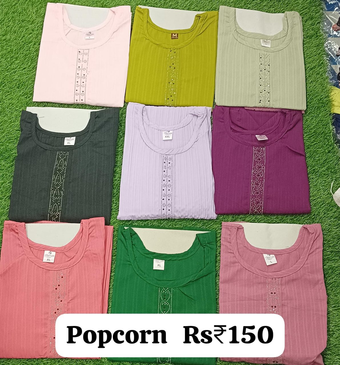 Womens’s Popcorn Straight Printed Kurti