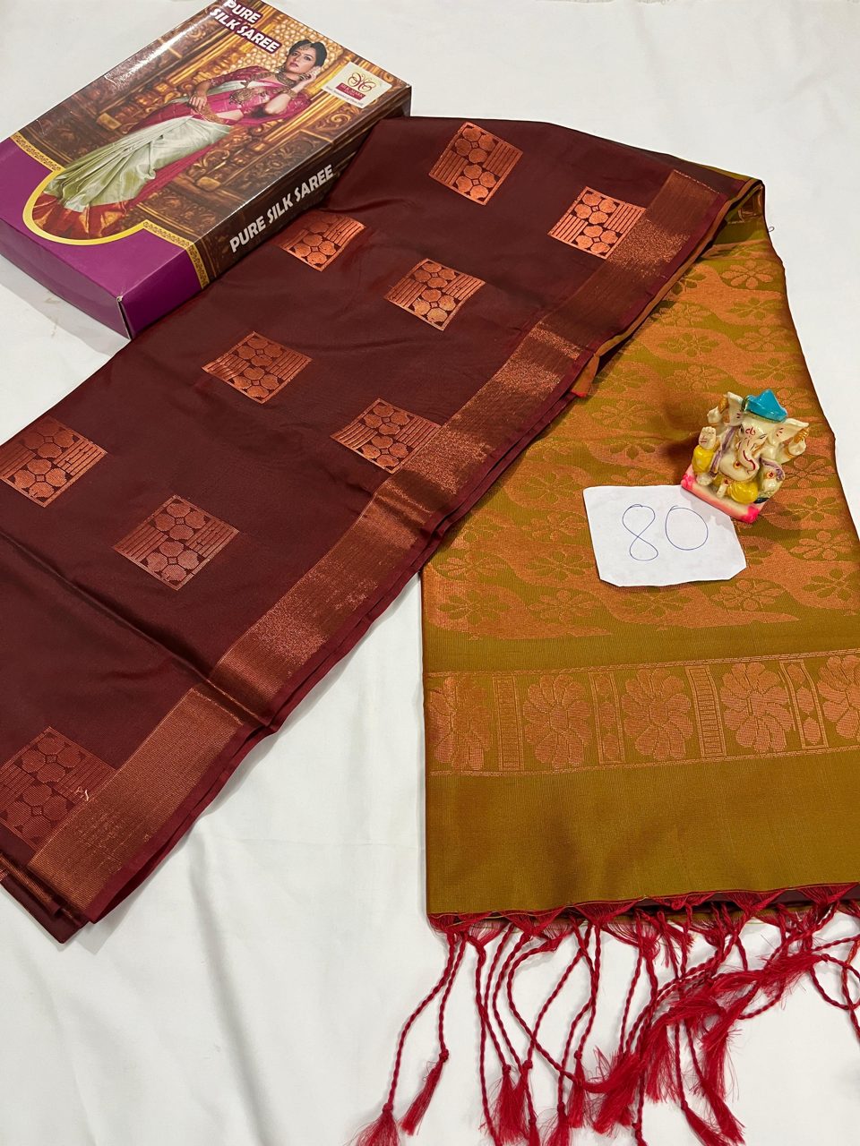 Kanchipuram soft silk sarees  - Mango Designs - Available more Colors