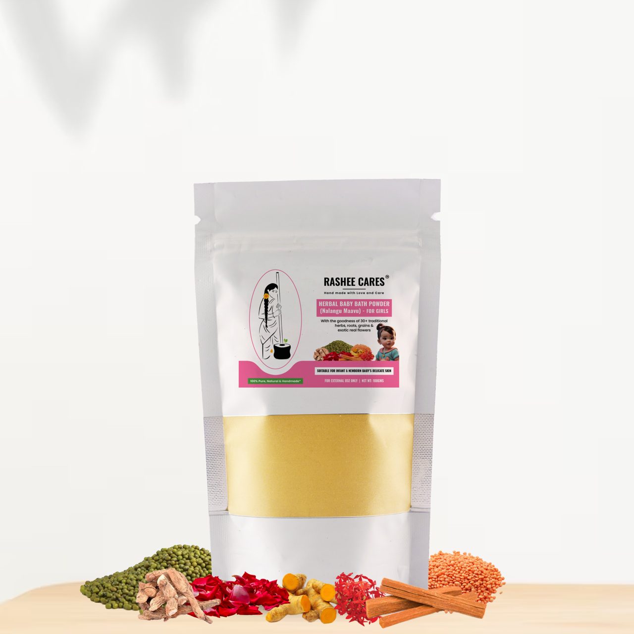 Herbal Baby Bath Powder for Girls - 100 g