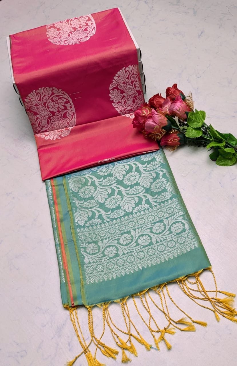 Soft Silk Silver Putta Saree