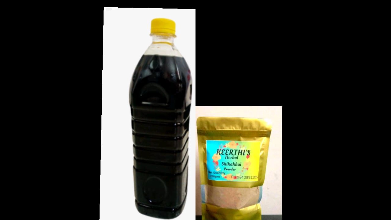 Combo Offer - Buy 1 litre Herbal Hair Oil & get 100 g Shikakai Powder Free