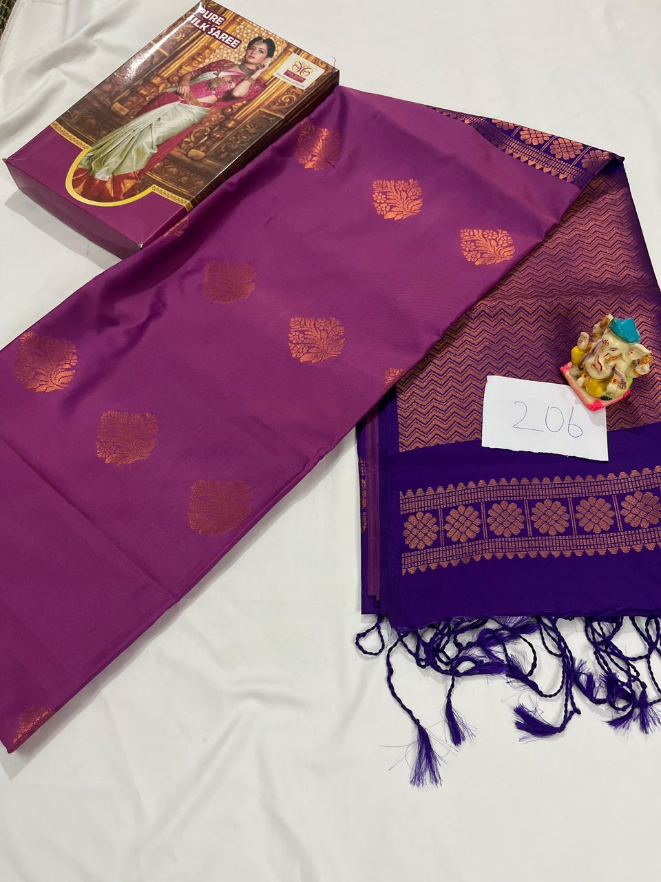 Women's Kanchipuram Soft Silk Saree - Peacock Color