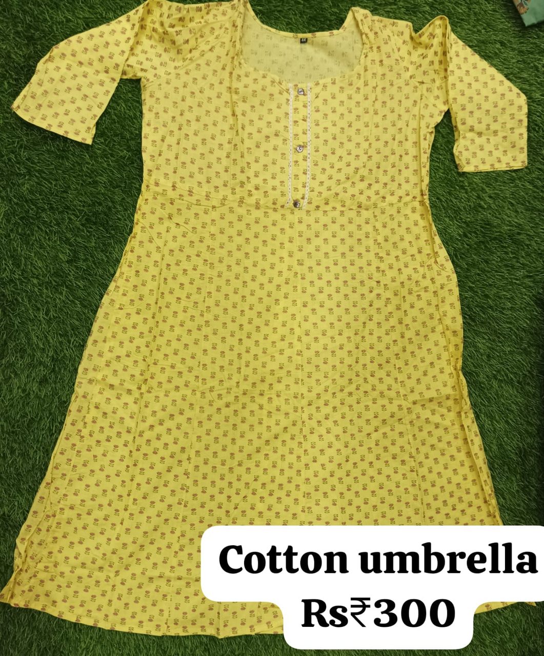 Women's Printed Cotton Umbrella Kurti for Regular Wear